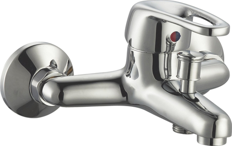 Modern Wall-mounted Shower Faucet Mixer with Single-handle Ceramic Valve Core And Chrome Plating