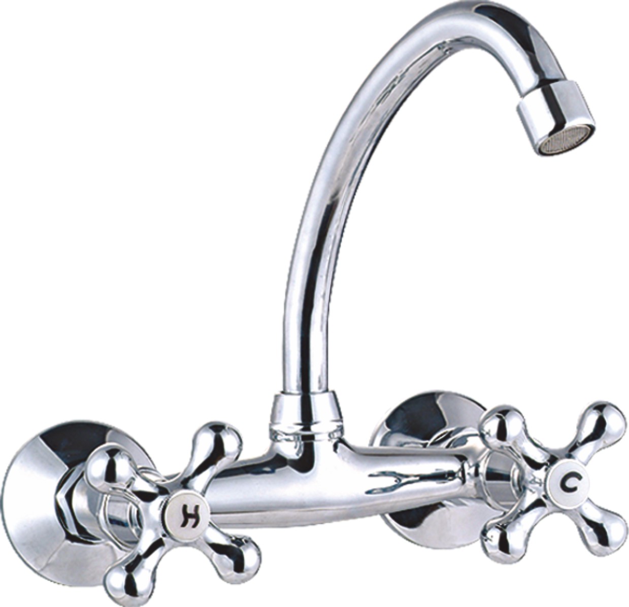 Modern Hand-held Wall-mounted Chrome-plated Kitchen Faucet Manufacturer Direct Sale
